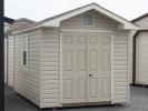 8x12 Front Entry Peak Storage Shed with vinyl siding